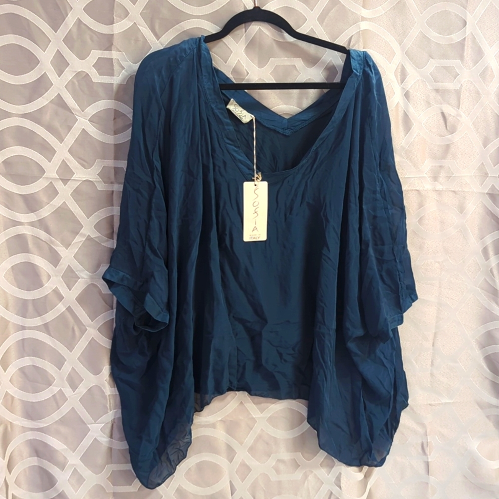 Blue silk tunic